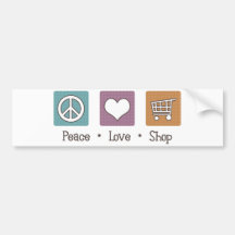 Peace Love Shop Bumper Sticker