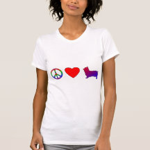 Peace Love Silky Terriers Tee Shirts