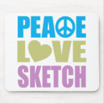 Peace Love Sketch Mouse Pad