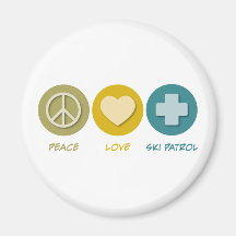 Peace Love Ski Patrol Refrigerator Magnets