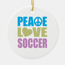 Peace Love Soccer Christmas Tree Ornament