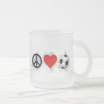 Peace Love Soccer Emblem Coffee Mug