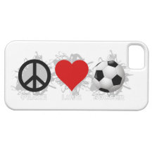 Peace Love Soccer  Emblem iPhone 5 Case
