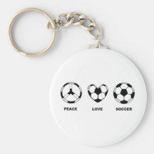 Peace Love Soccer Key Chain