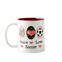 Peace Love Soccer Mug