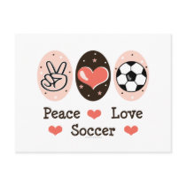 Peace Love Soccer Postcard