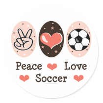 Peace Love Soccer Sticer Sticker