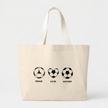 Peace Love Soccer Tote Bags