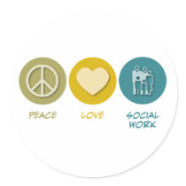 Peace Love Social Work Sticker