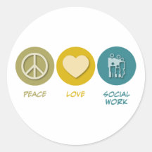 Peace Love Social Work Sticker