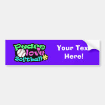 Peace, Love, Softball Bumper Sticker