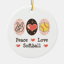 Peace Love Softball Ornament