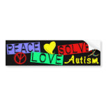 Peace Love Solve Autism bumper stickers