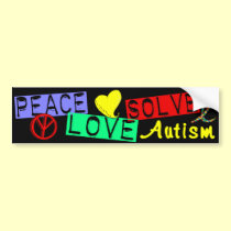 Peace Love Solve Autism bumper stickers