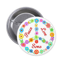 Peace Love Sons Pinback Button
