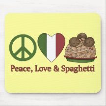 Peace, Love & Spaghetti Mouse Pad