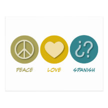Peace Love Spanish Postcard