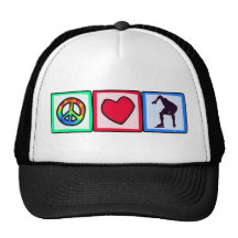 Peace, Love, Speed Skating Mesh Hats