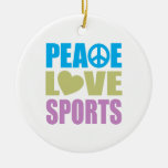 Peace Love Sports Christmas Tree Ornaments