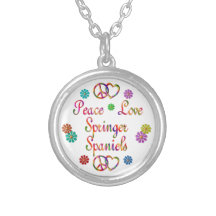 PEACE LOVE SPRINGER SPANIELS CUSTOM NECKLACE