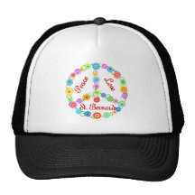 Peace Love St. Bernards Hats