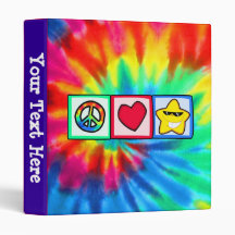 Peace, Love, Stars 3 Ring Binders