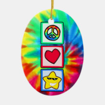 Peace, Love, Stars Christmas Tree Ornament