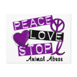 PEACE LOVE STOP Animal Abuse postcards