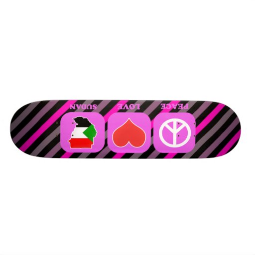 Peace Love Sudan Custom Skate Board