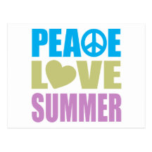 Peace Love Summer Postcard