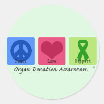 Peace Love Support Round Stickers
