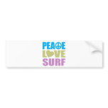 Peace Love Surf Bumper Stickers