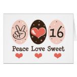 Peace Love Sweet Sixteen Birthday Card