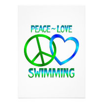 Peace Love SWIMMING invitations