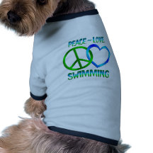Peace Love SWIMMING Doggie Shirt