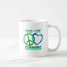 Peace Love SWIMMING Mugs