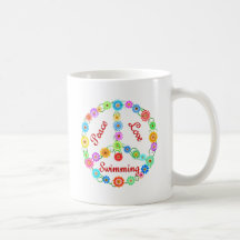Peace Love Swimming Mugs