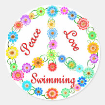 Peace Love Swimming Sticker