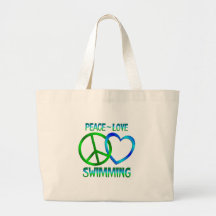 Peace Love SWIMMING Tote Bag