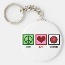 Peace Love Teachers Key Chain