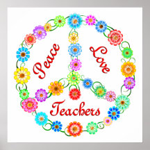 PEACE LOVE TEACHERS POSTER