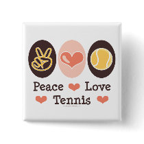 Peace Love Tennis Button