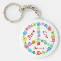Peace Love Tennis Key Chains