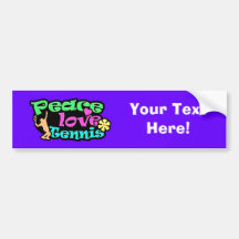 Peace, Love, Tennis; Retro Bumper Stickers