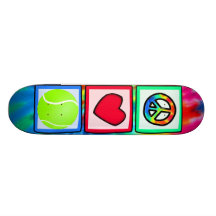Peace, Love, Tennis Skate Board Deck