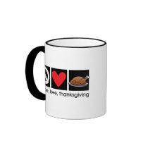 Peace, Love, Thanksgiving Ringer Mug
