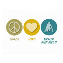 Peace Love Track and Field Postcard