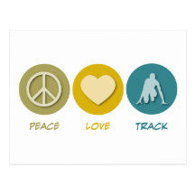 Peace Love Track Post Cards