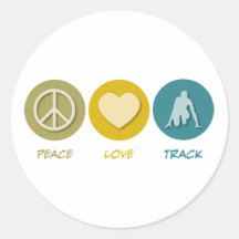 Peace Love Track Round Sticker