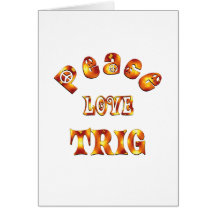 PEACE LOVE TRIG GREETING CARDS